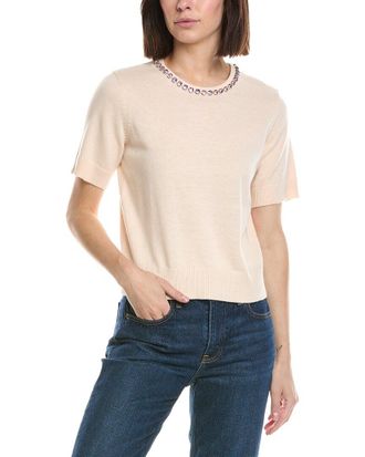 CeCe by Cynthia Steffe Cece Embellished Neck Sweater