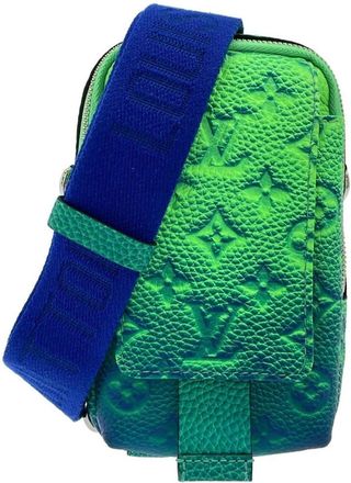 Louis Vuitton AmericaS Cup Blue Vert Leather Phone Wallet (Pre-Owned)