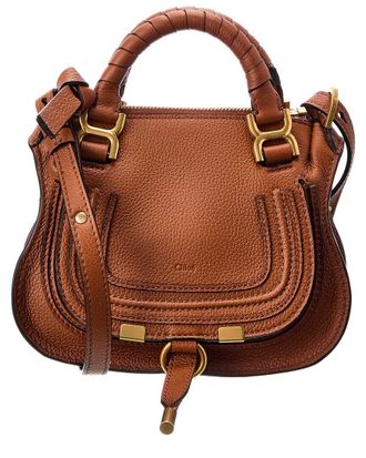 Chlo&eacute; Marcie Mini Double Carry Leather Shoulder Bag