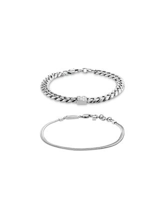 Calvin Klein Mens Contoured Link Bracelet Set - Gold - OS