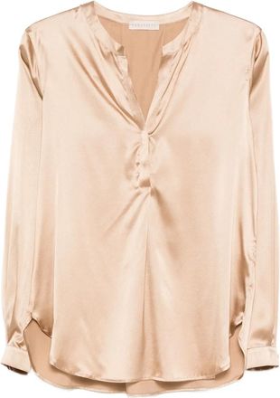 Purotatto V-neck buttoned blouse - Neutrals