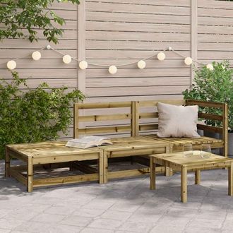 vidaXL Vidaxl - Sof&aacute; De Jard&iacute;n Con Reposapi&eacute;s 2 Plazas Madera Pino Impregnada