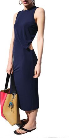 Mango Asymmetric Cutout Sleeveless Dress in Night Blue at Nordstrom, Size Medium