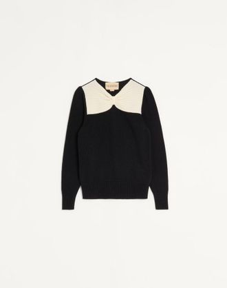 Valentino Maglia In Lana Donna NERO/AVORIO XL