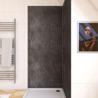 Aurlane Panel Pared Ducha Acabado Piedra Composite Piedra Y Resina - 90x210cm - Stone &acute;it Silver Grey 90