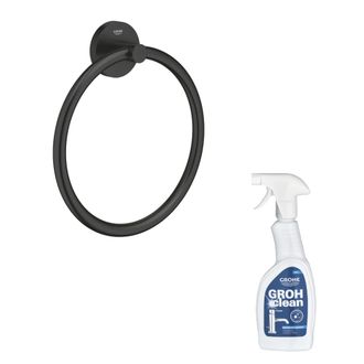 GROHE Toallero Start Negro Mate + Limpiador Grohclean - Noir Mat