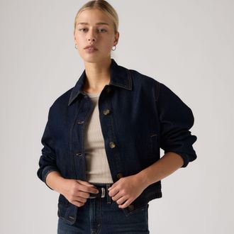 Levi's Charli Western Utility Jacket - Womens - L - Dark Wash / Early Signs