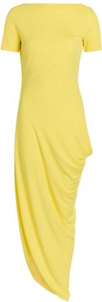 Jacquemus La Robe Sole Asymmetric Draped Crepe-jersey Maxi Dress - Yellow - S (UK8-10 / S)