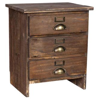 Wanderlust Deco Mesita de 3 cajones de madera 40x31x46,5h cm