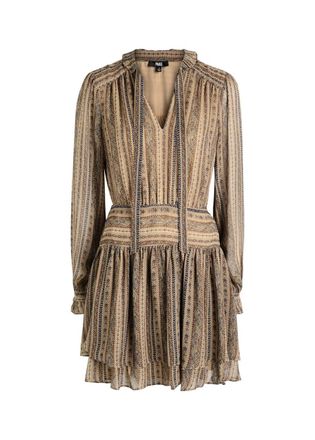 Paige Nantes Patterned Silk-chiffon Mini Dress - Brown - 6 (UK10 / S)