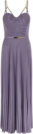 Elisabetta Franchi Metallic Geplooide Rok Riem - Dames - Avondkleed - Paars - XS - Kleedjes