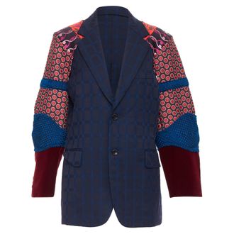Comme Des Gar&ccedil;ons Comme des Garcons Homme Plus check jacquard sleeve blazer