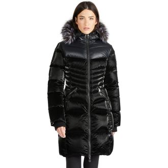 Pajar Faye Quilted Puffer with Fixed Hood and Detachable Hood and Faux Fur Trim in Black at Nordstrom, Size X-Small