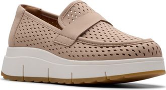 Clarks Loriini Edge Platform Wedge Loafer in Sand Nubuck at Nordstrom Rack, Size 7.5