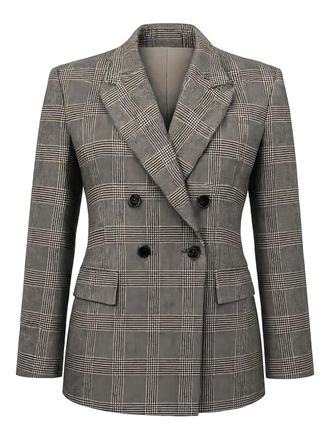 Pinko double-breasted check-pattern jacket - Grigio