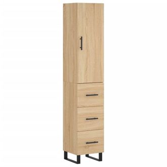 Berkfield Home Highboard Sonoma Oak 34.5x34x180 cm Engineered Wood in Light Tan