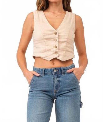 Dear John Denim Norris Button Front Vest In Peach Flesh
