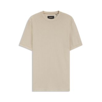 BOSS Basket-weave T-shirt in mercerised cotton
