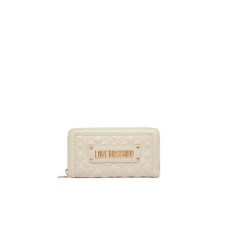 Love Moschino Wallets & Cardholders, female, Beige, Size: ONE SIZE Quilted Zip Wallet