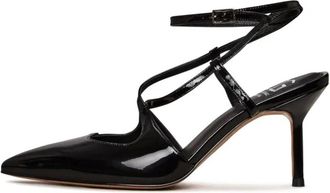 Cesare Gaspari Patent Strappy Heels - Black - Dames - Pumps - Zwart - 39 EU - Leer - Schoenen