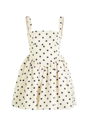 Self Portrait Polka dot Satin Mini Dress - Cream - 10 (UK10 / S)