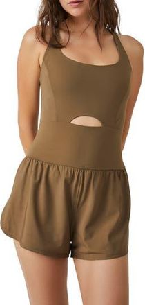 Free People FP Movement Righteous Runsie Romper in Tea Leaves at Nordstrom Rack, Size X-Large