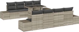 vidaXL Vidaxl - Garden Sofa Set 7 pcs Light Grey, Dark Grey 100 x 55 x 73 cm