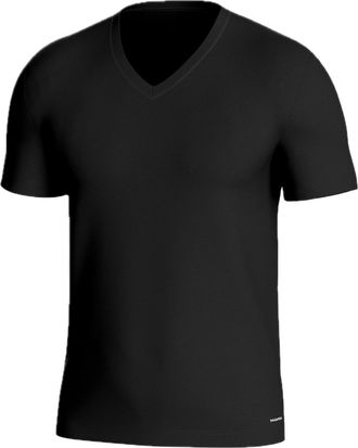 Impetus Mens Short Sleeve Shirt, Premium Performance Temperature Regulating Quick Dry Thermal Baselayer, Comfort Undershirt, Black (V-Neck), X-Large