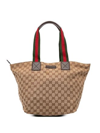Gucci 2000-2015 GG Canvas Web tote bag - Brown