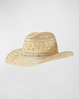 Maison Michel Austin Cannage Straw Cowboy Hat