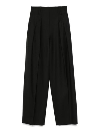 Victoria Beckham Black Pleated Trousers