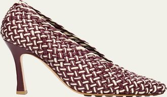 Bottega Veneta 90mm Sofia Intrecciato Leather Pumps