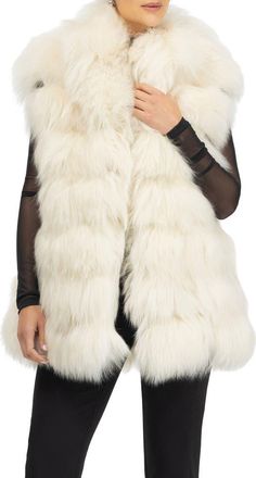 Gorski Genuine Shearling Vest in Beige at Nordstrom, Size Medium