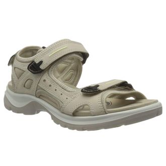 Ecco Ecco Offroad 069563 Leather Textile Womens Hook and loop Sandals - Limestone - Size:UK 5-5.5