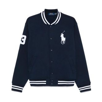 Polo Ralph Lauren Bomber Jackets, male, Blue, Size: S Blue Sweaters for Men