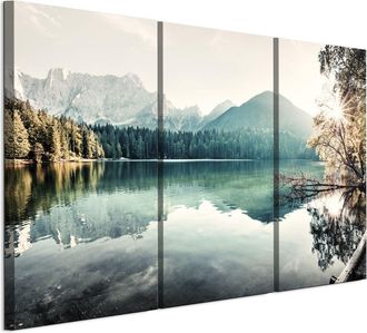 OEM Cuadro Sobre Lienzo Italiano De 90 X 60 Cm, Tr&iacute;ptico - Estilo Cl&aacute;sico - Naturaleza Cuadro Sobre Lienzo Italiano De 120 X 80 Cm, Tr&iacute;ptico - Estilo Cl&aacute;s
