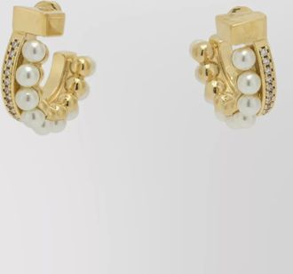 Ferragamo gancini earrings featuring refined pearls