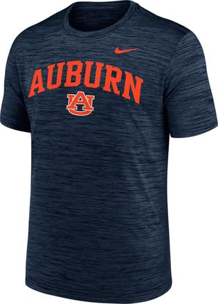 Nike Auburn Primetime Arch Logo Velocity Nike Mens Dri-FIT College T-Shirt in Blue | NKPQ41SAUN-DNF