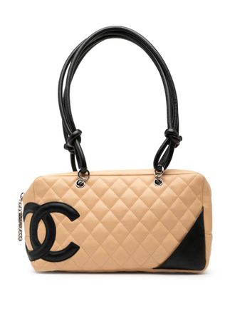 Chanel 2004-2005 grote Cambon Ligne gewatteerde lamsleren schoudertas - Bruin