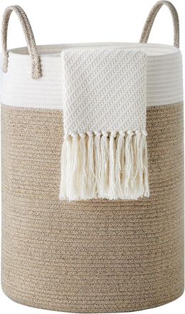 OEM Cesto De Ropa, Cesto De Ropa De Cuerda De Algod&oacute;n, Cesta De Almacenamiento Para Ropa Sucia (38 Cm De Di&aacute;metro X 50 Cm De Altura, Marr&oacute;n)