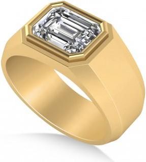 Allurez Diamond Solitaire Mens Engagement Ring 14k Yellow Gold (2.50ct)