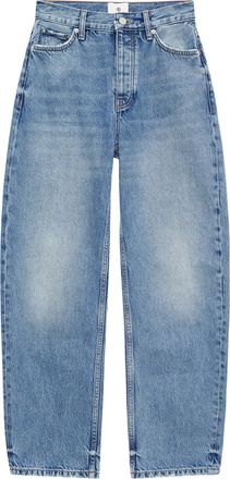 Anine Bing Relaxed Fit Straight-Leg Denim Trousers with Five-Pocket Design