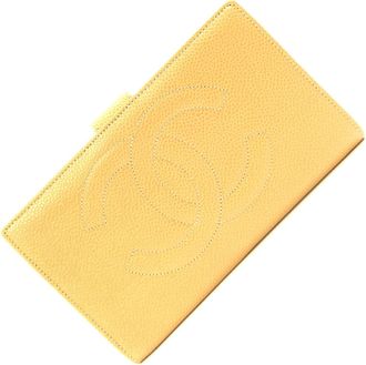 Chanel Beige Camel Grained Calfskin Long Wallet (Bi-Fold) (Pre-Owned)