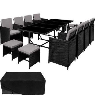 TecTake Garden Table & Chairs Palma in Bronze | Size: 3XL