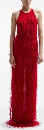 Atu Body Couture Abito lungo Ember con scollo allamericana - Rosso