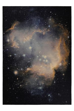 Wecon Home Alfombra plana estilo gamer negra con dise&ntilde;o galaxia 110x160