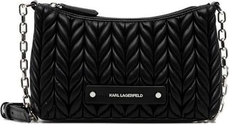 Karl Lagerfeld Borsa a tracolla con placca logo - Nero