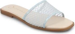 Journee Collection Breckley Flat Slide Sandal in Light Blue at Nordstrom Rack, Size 7.5