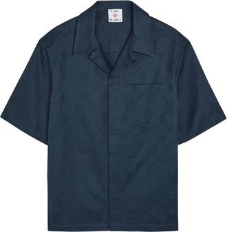 Casablanca Casablanca Monogram Cotton Shirt - Navy - XL