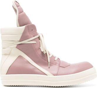 Rick Owens Geobasket high-top leather sneakers - men - Calf Leather/Synthetic Rubber/Calf Leather - 41 - Pink